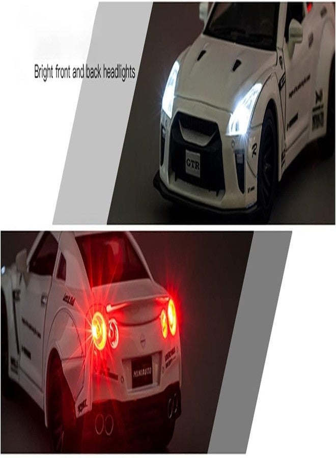 KING FORU Scale Exclusive Alloy Metal Pull Back Die-cast Car Model with Sound Light Mini Auto Toy for Kids Metal Model Toy Car with Sound and Light (1:32 Scale NISS-an GTR R35) - Image 5